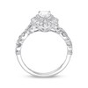 Thumbnail Image 3 of Previously Owned Neil Lane Pear-Shaped Diamond Double Halo Engagement Ring 1-1/8 ct tw 14K White Gold Size 5