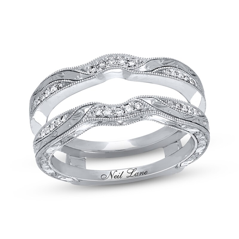 Main Image 1 of Previously Owned Neil Lane Diamond Enhancer Ring 1/8 cttw Round-cut 14K White Gold