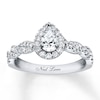 Thumbnail Image 0 of Previously Owned Neil Lane Engagement Ring 3/4 ct tw Pear & Round-cut Diamonds 14K White Gold