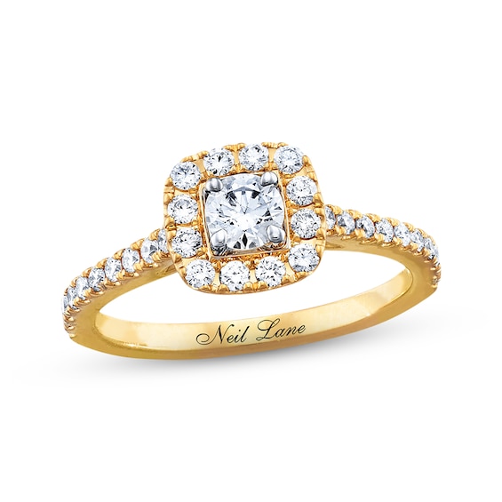 Previously Owned Neil Lane Diamond Engagement Ring 3/4 ct tw Round-cut 14K Yellow Gold