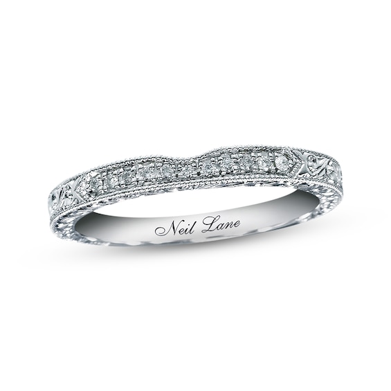Previously Owned Neil Lane Diamond Wedding Band 1/20 ct tw Round-cut 14K White Gold