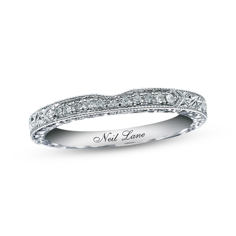 Main Image 1 of Previously Owned Neil Lane Diamond Wedding Band 1/20 ct tw Round-cut 14K White Gold