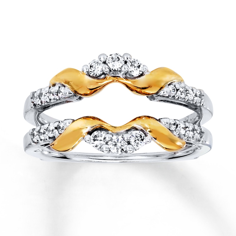 Main Image 1 of Previously Owned Diamond Enhancer Ring 1/3 ct tw Round-cut 14K Two-Tone Gold