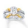Thumbnail Image 4 of Previously Owned Diamond Enhancer Ring 1/3 ct tw Round-cut 14K Two-Tone Gold