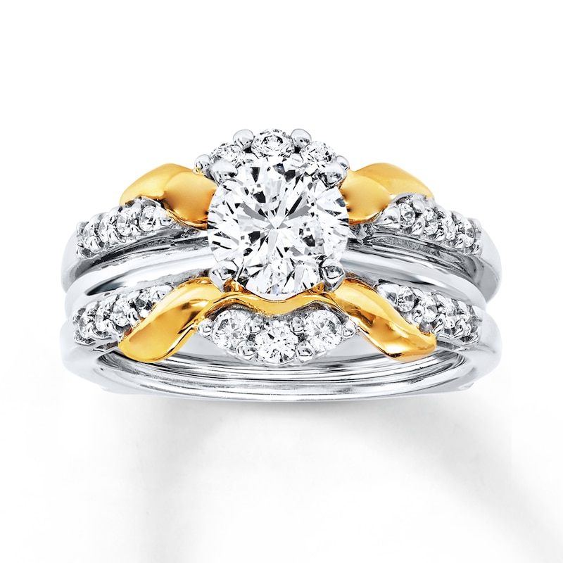 Main Image 4 of Previously Owned Diamond Enhancer Ring 1/3 ct tw Round-cut 14K Two-Tone Gold