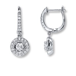 Previously Owned Diamond Earrings 3/4 ct tw Round-cut 18K White Gold