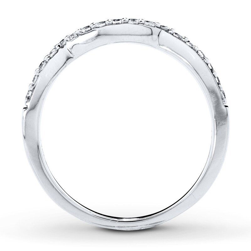 Main Image 2 of Previously Owned Diamond Wedding Band 1/5 ct tw Round-cut 14K White Gold