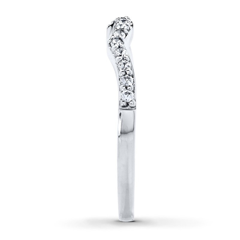 Main Image 3 of Previously Owned Diamond Wedding Band 1/5 ct tw Round-cut 14K White Gold