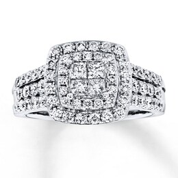 Previously Owned Diamond Engagement Ring 1 ct tw Princess & Round-cut 14K White Gold