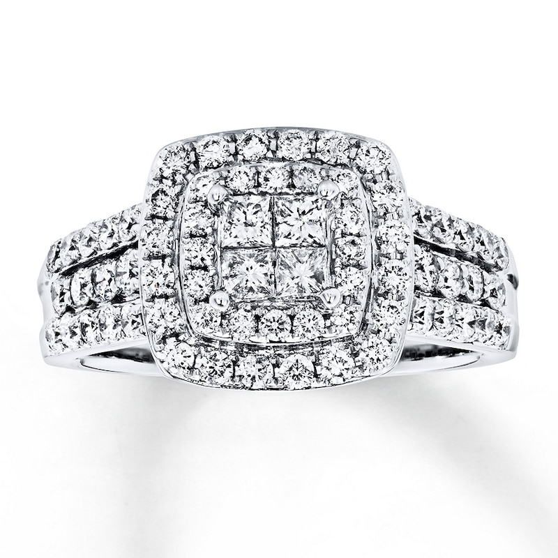 Previously Owned Diamond Engagement Ring 1 ct tw Princess & Round-cut ...