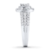 Thumbnail Image 3 of Previously Owned Diamond Engagement Ring 1 ct tw Princess & Round-cut 14K White Gold