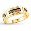 Thumbnail Image 1 of Previously Owned Men's Brown Diamond Wedding Band 1/4 ct tw Round-cut 10K Yellow Gold