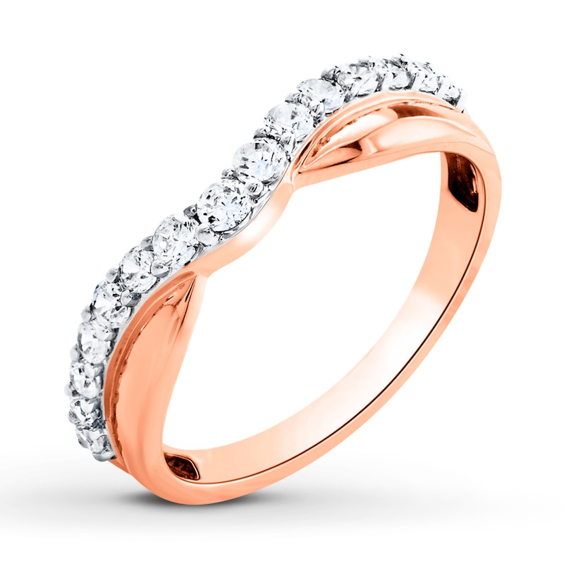 Main Image 1 of Previously Owned Diamond Enhancer Wedding Band 1/2 ct tw Round-cut 14K Rose Gold