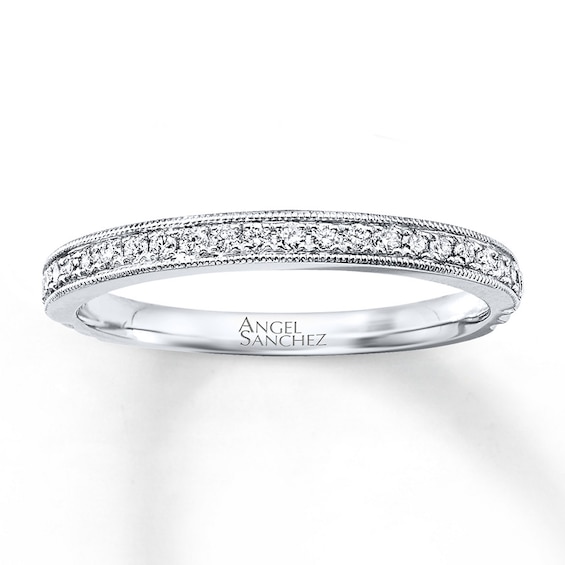 Previously Owned Angel Sanchez Ring 1/6 ct tw Round-cut Diamonds 14K White Gold