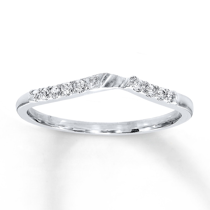 Main Image 1 of Previously Owned Diamond Wedding Band 1/15 ct tw Round-cut 14K White Gold