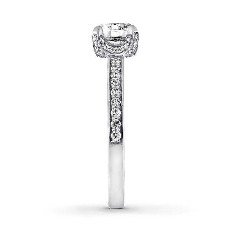 Main Image 3 of Previously Owned Diamond Engagement Ring 1-1/3 ct tw Round-cut 14K White Gold
