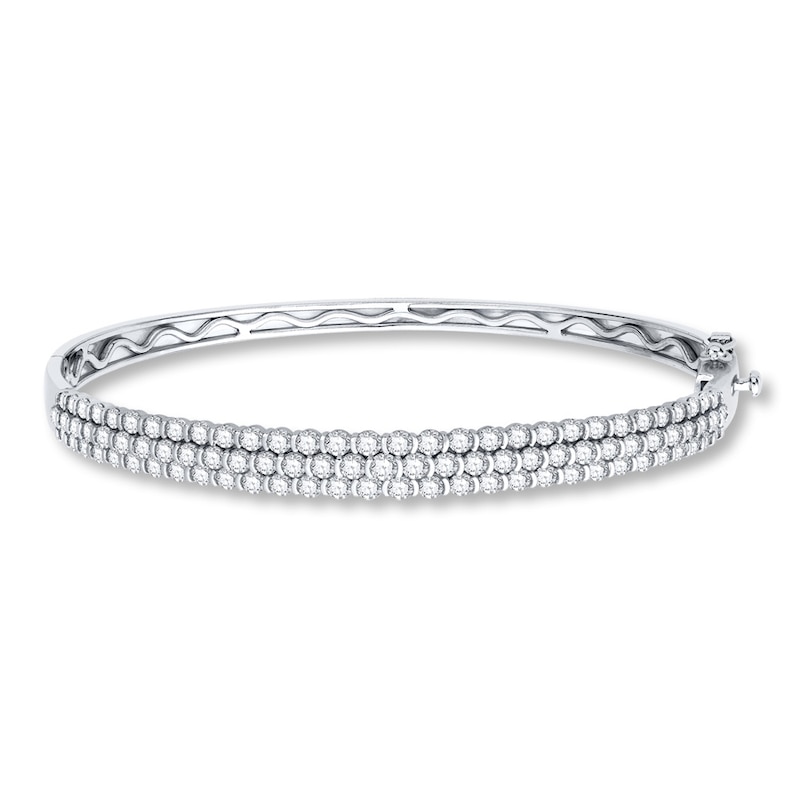 Previously Owned Diamond Bangle 3 ct tw Round-cut 14K White Gold