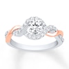 Thumbnail Image 1 of Previously Owned Diamond Engagement Ring 7/8 ct tw Round-cut 14K Two-Tone Gold