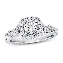 Previously Owned Diamond Engagement Ring 7/8 ct tw Round-cut 14K White Gold