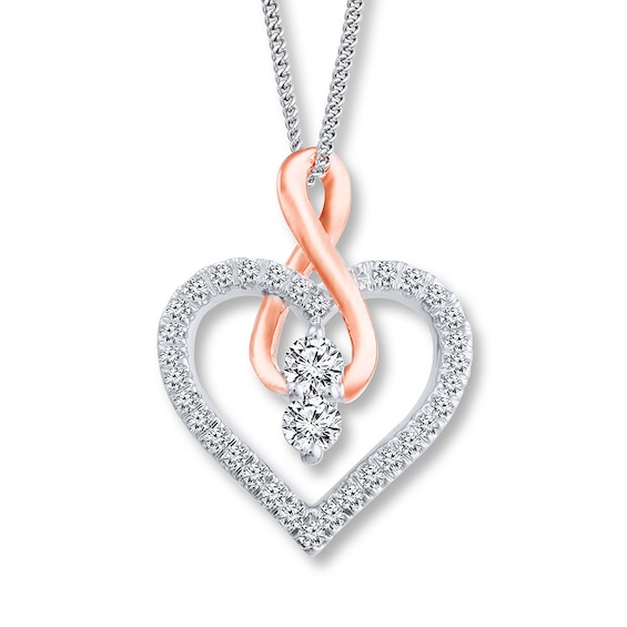 Previously Owned Ever Us Heart Necklace 1/4 ct tw Diamonds 14K Two-Tone Gold
