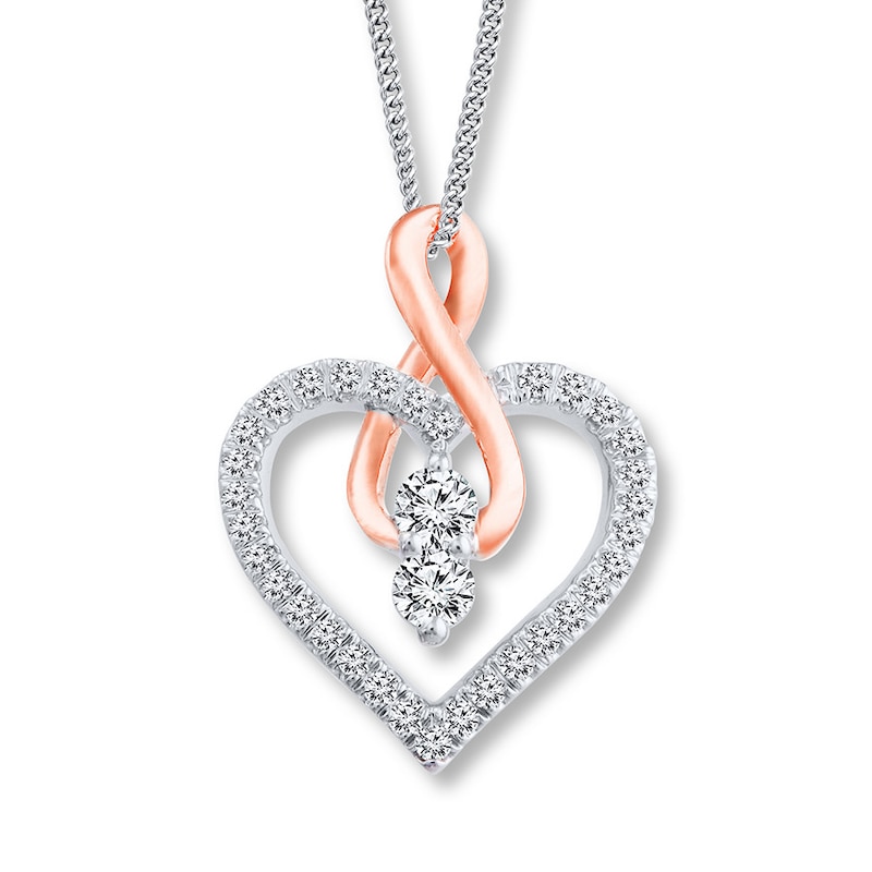 Previously Owned Ever Us Heart Necklace 1/4 ct tw Diamonds 14K Two-Tone ...