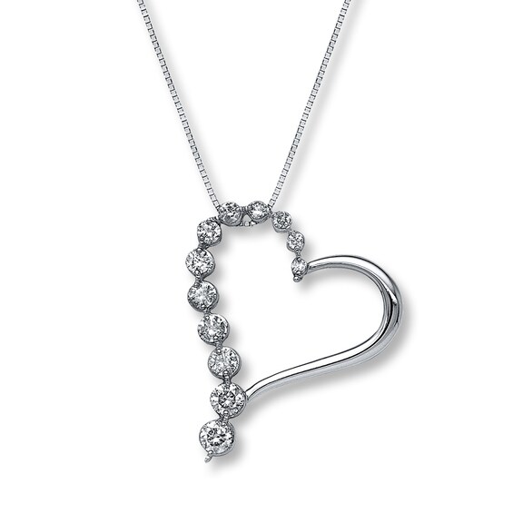 Previously Owned Diamond Necklace 1/2 ct tw Round-Cut 14K White Gold 18"