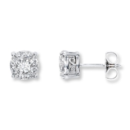 Previously Owned Diamond Earrings 1 ct tw Round-cut 14K White Gold