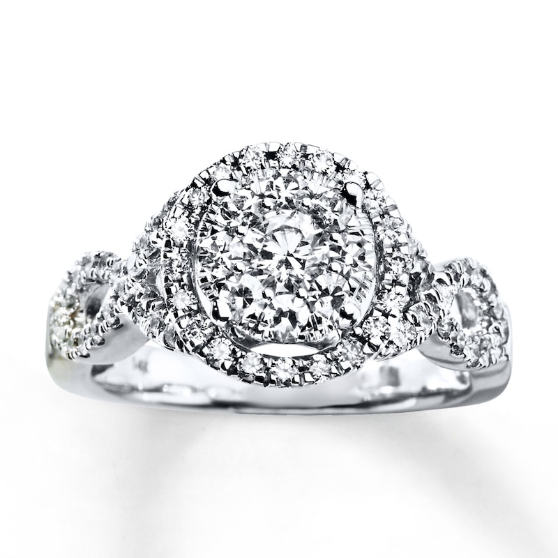 Main Image 1 of Previously Owned Diamond Engagement Ring 1 ct tw Round-cut 14K White Gold