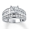 Thumbnail Image 1 of Previously Owned Diamond Engagement Ring 2 ct tw Princess & Round-cut 14K White Gold