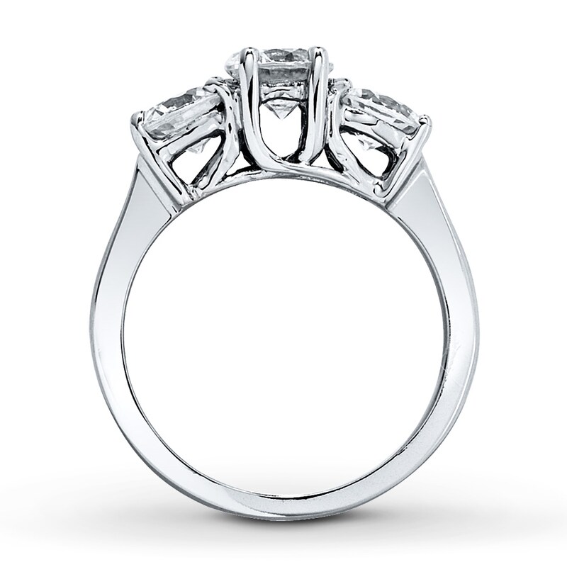 Main Image 2 of Previously Owned Three-Stone Diamond Ring 2 ct tw Round-cut 14K White Gold