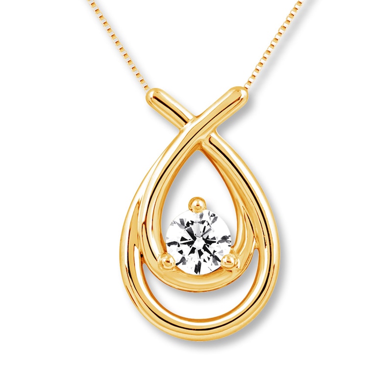 Main Image 1 of Previously Owned Necklace 1/2 Carat Diamond 14K Yellow Gold