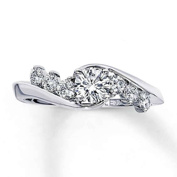 Previously Owned Leo Engagement Ring 3/4 ct tw Round-cut Diamonds 14K White Gold