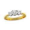 Thumbnail Image 1 of Previously Owned Three-Stone THE LEO Diamond Engagement Ring 1 ct tw Round-cut 14K Yellow Gold