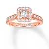 Thumbnail Image 0 of Previously Owned THE LEO Diamond Ring 5/8 ct tw Princess & Round-cut 14K Rose Gold