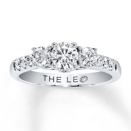 Previously Owned THE LEO Diamond Three-Stone Ring 1 ct tw Round-cut 14K White Gold
