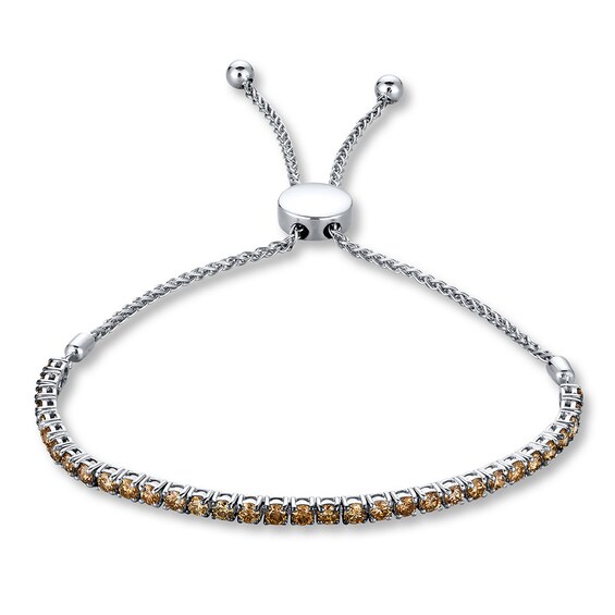 Previously Owned Le Vian Ombre Bolo Bracelet 2 ct tw Diamonds 14K Vanilla Gold 9.5"