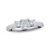 Thumbnail Image 0 of Previously Owned Diamond Three-Stone Engagement Ring 1/2 ct tw Princess-cut 14K White Gold & Platinum