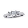 Thumbnail Image 0 of Previously Owned Diamond Three-Stone Engagement Ring 1/2 ct tw Princess-cut 14K White Gold & Platinum