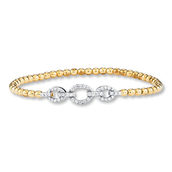 Previously Owned Diamond Stretch Bracelet 1/2 ct tw Round-cut 10K Yellow Gold