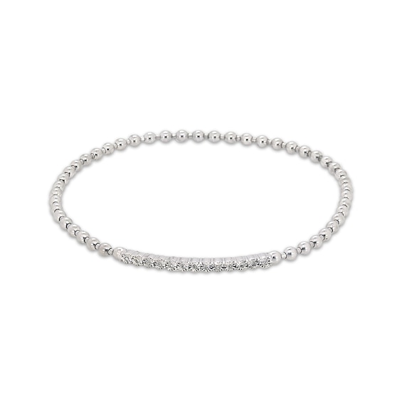 Previously Owned Stretch Bracelet 1/20 cttw Diamond Sterling Silver