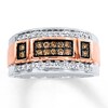 Thumbnail Image 0 of Previously Owned Brown/White Diamond Men's Wedding Band 1/2 ct tw Round-cut 10K Two-Tone Gold