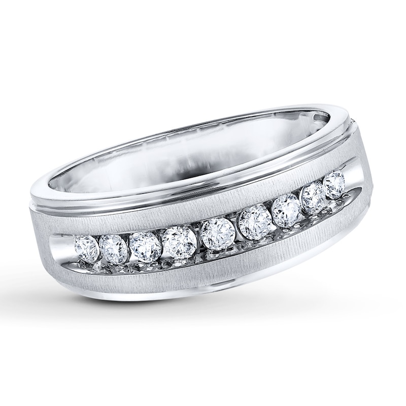 Previously Owned Men's Diamond Ring 1/2 ct tw Round-cut 10K White Gold
