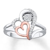 Thumbnail Image 0 of Previously Owned Unstoppable Love 1/10 ct tw Round-cut Ring Sterling Silver/10K Rose Gold