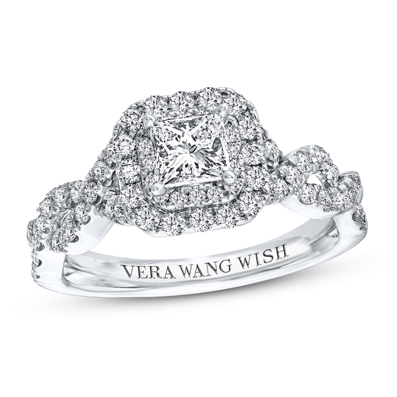 Main Image 1 of Previously Owned Diamond Ring 1 ct tw Princess/Round-cut Diamonds 14K White Gold
