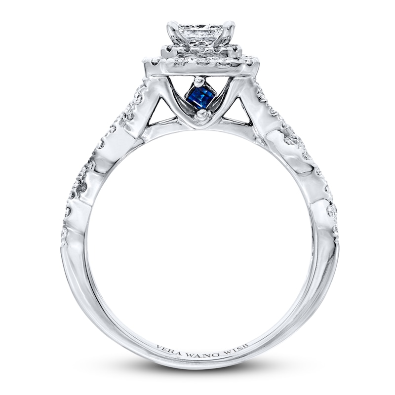 Main Image 2 of Previously Owned Diamond Ring 1 ct tw Princess/Round-cut Diamonds 14K White Gold