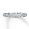 Thumbnail Image 0 of Previously Owned Diamond Wedding Band 1/5 ct tw Round & Princess-cut 14K White Gold