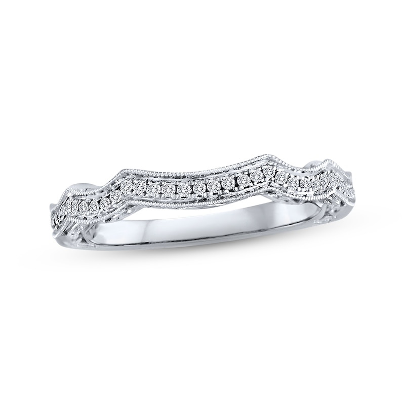 Main Image 1 of Previously Owned Diamond Wedding Band 1/6 ct tw Round-cut 14K White Gold