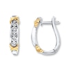Thumbnail Image 1 of Previously Owned Diamond Hoop Earrings 1/10 ct tw Sterling Silver & 10K Yellow Gold