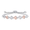 Thumbnail Image 1 of Previously Owned Diamond Bolo Bracelet Sterling Silver & 10K Rose Gold 9.5&quot;
