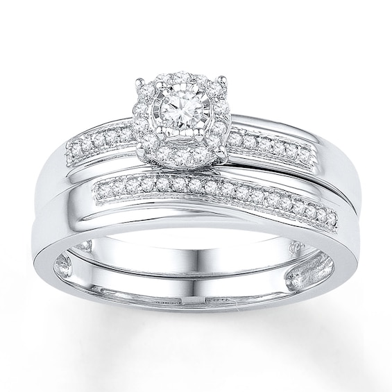 Previously Owned Diamond Bridal Set 1/5 ct tw Diamonds 10K White Gold